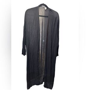 NWOT Bl^nk London Anthropologie Black Sheer Long Sleeve Long Kimono - Size OS